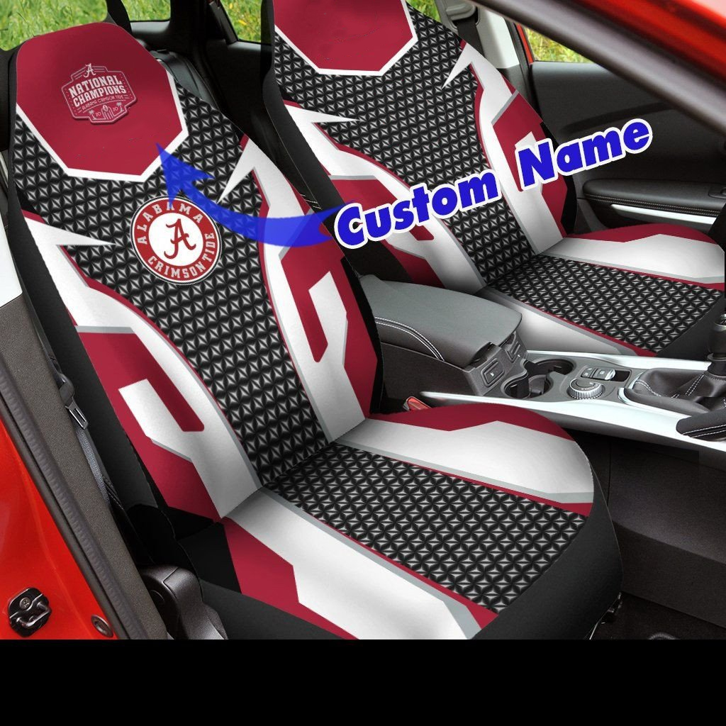 Alabama Crimson Tide Football Custom Name Car Seat Covers (SET OF 2) -Ver All