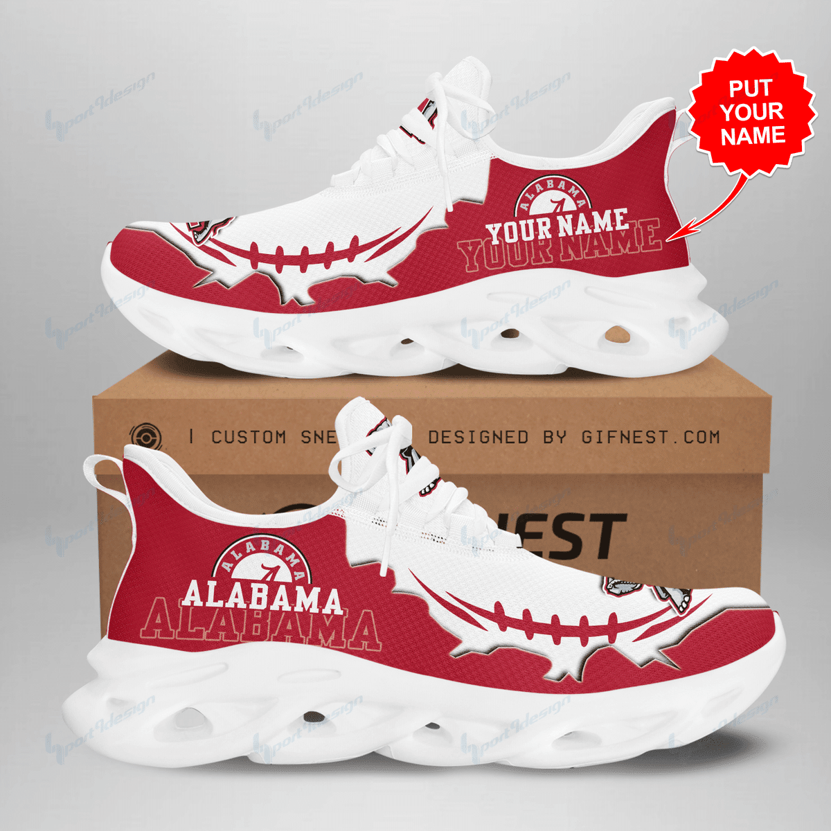 Alabama Crimson Tide Max Soul YZ Running Sneakers 276