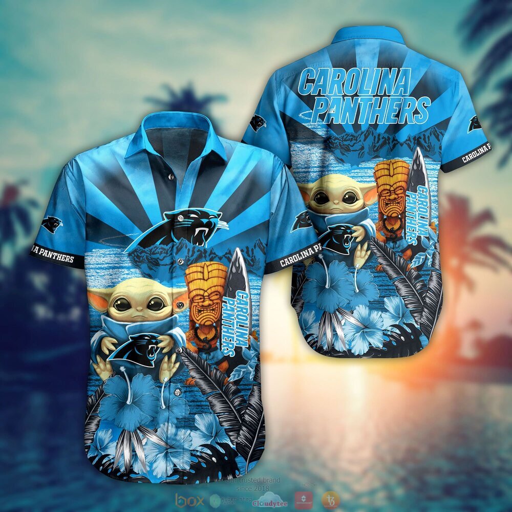 Baby Yoda Carolina Panthers Hawaiian Shirt and Shorts