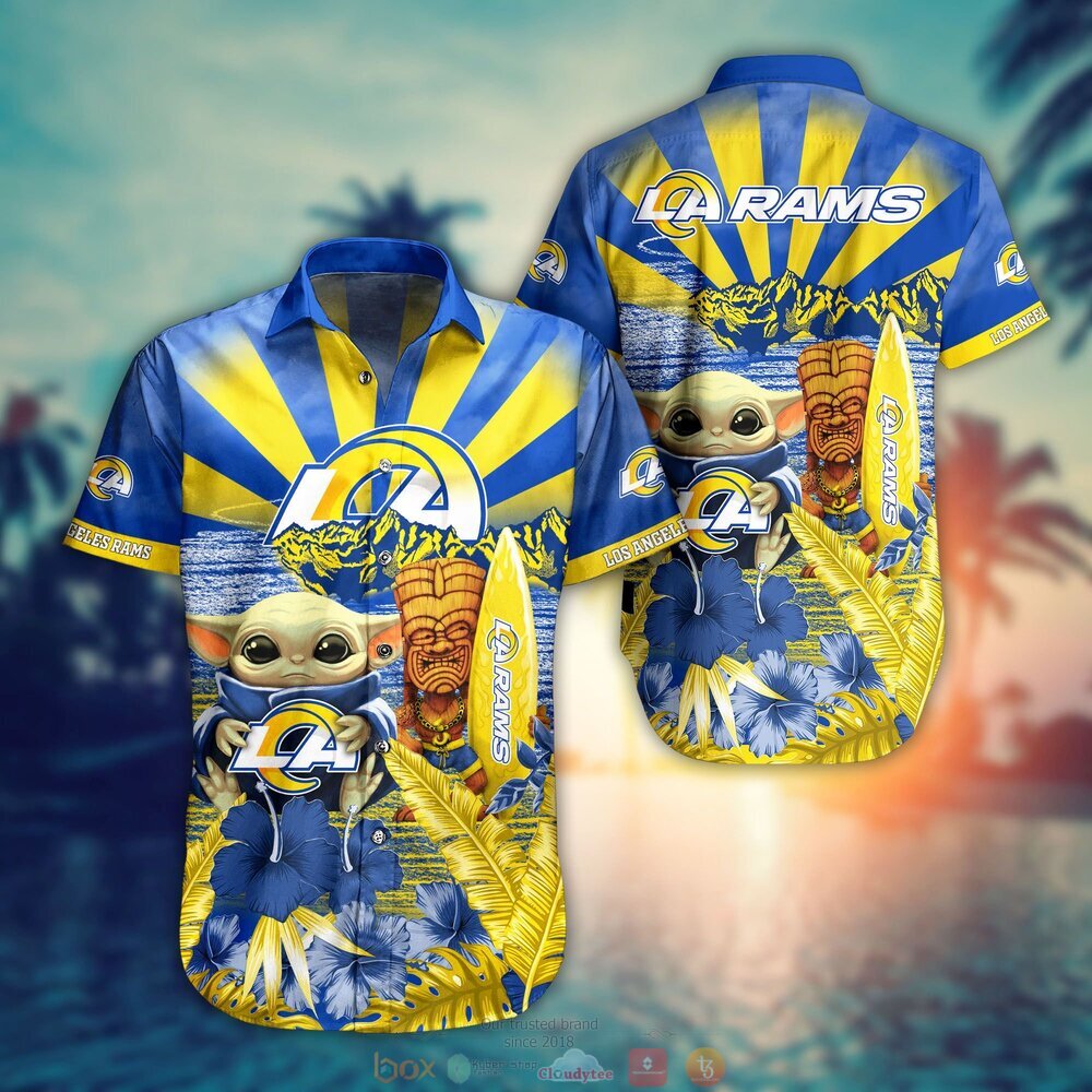 Baby Yoda Los Angeles Rams Hawaiian Shirt and Shorts