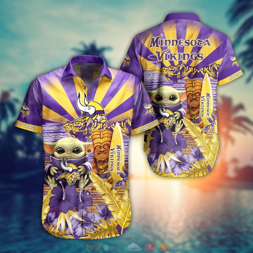 Baby Yoda Minnesota Vikings Hawaiian Shirt and Shorts