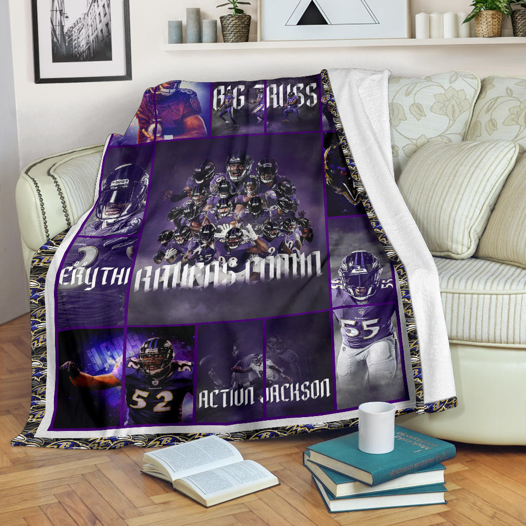 Baltimore Players Ravens Fleece Blanket