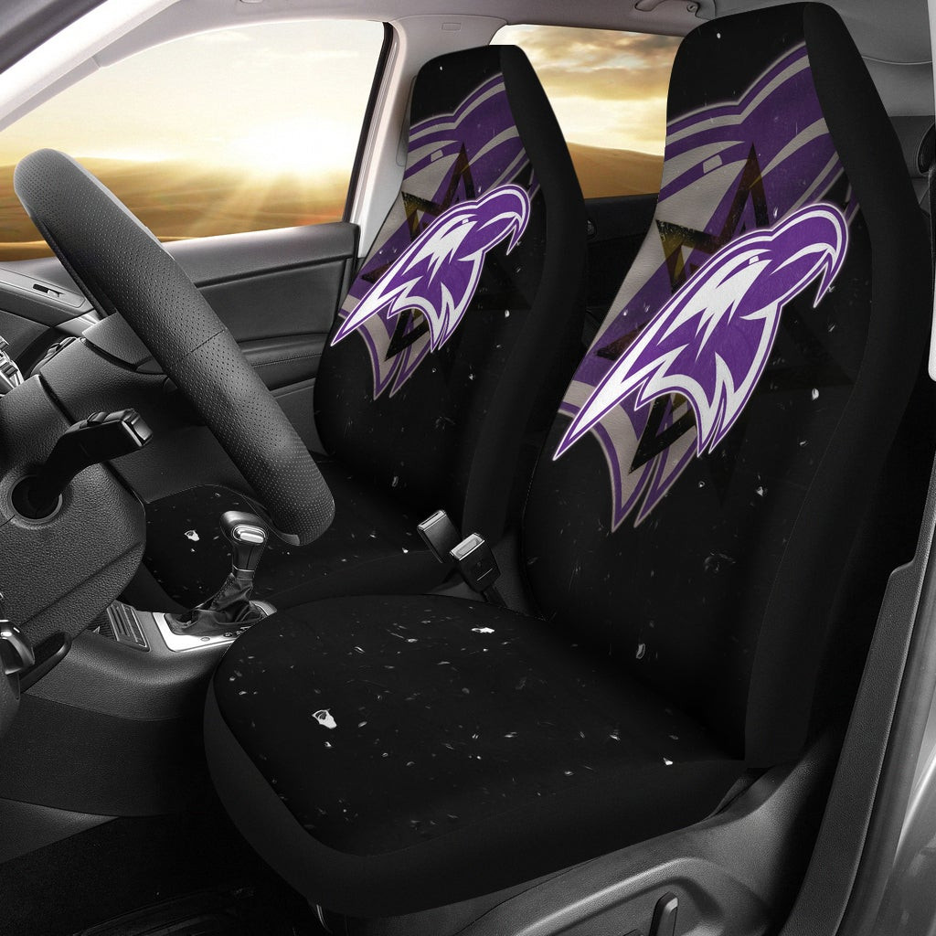 Baltimore Ravens  Team Car Seat Covers Cute Raven Flying Up To The Sky Night Artwork Seat Covers