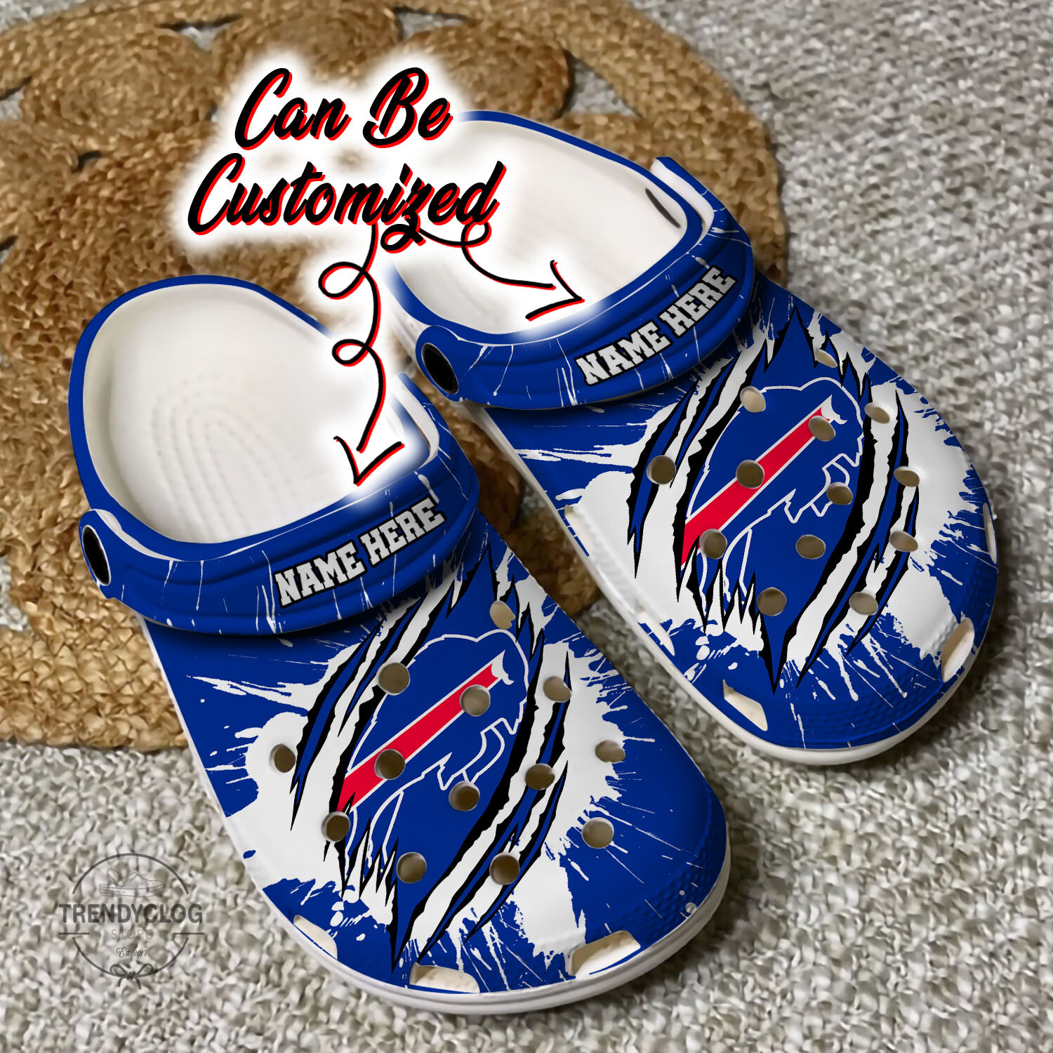 Bills Crocs - Personalized B.Bills Football Ripped Claw Clog