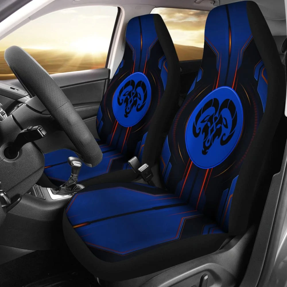 BLACK AND BLUE DODGE RAM CAR SEAT COVERS NT1553