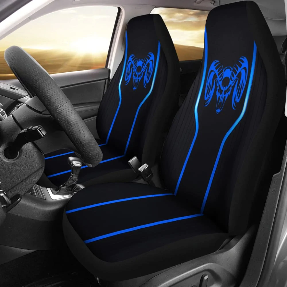 BLACK AND BLUE DODGE RAM CAR SEAT COVERS