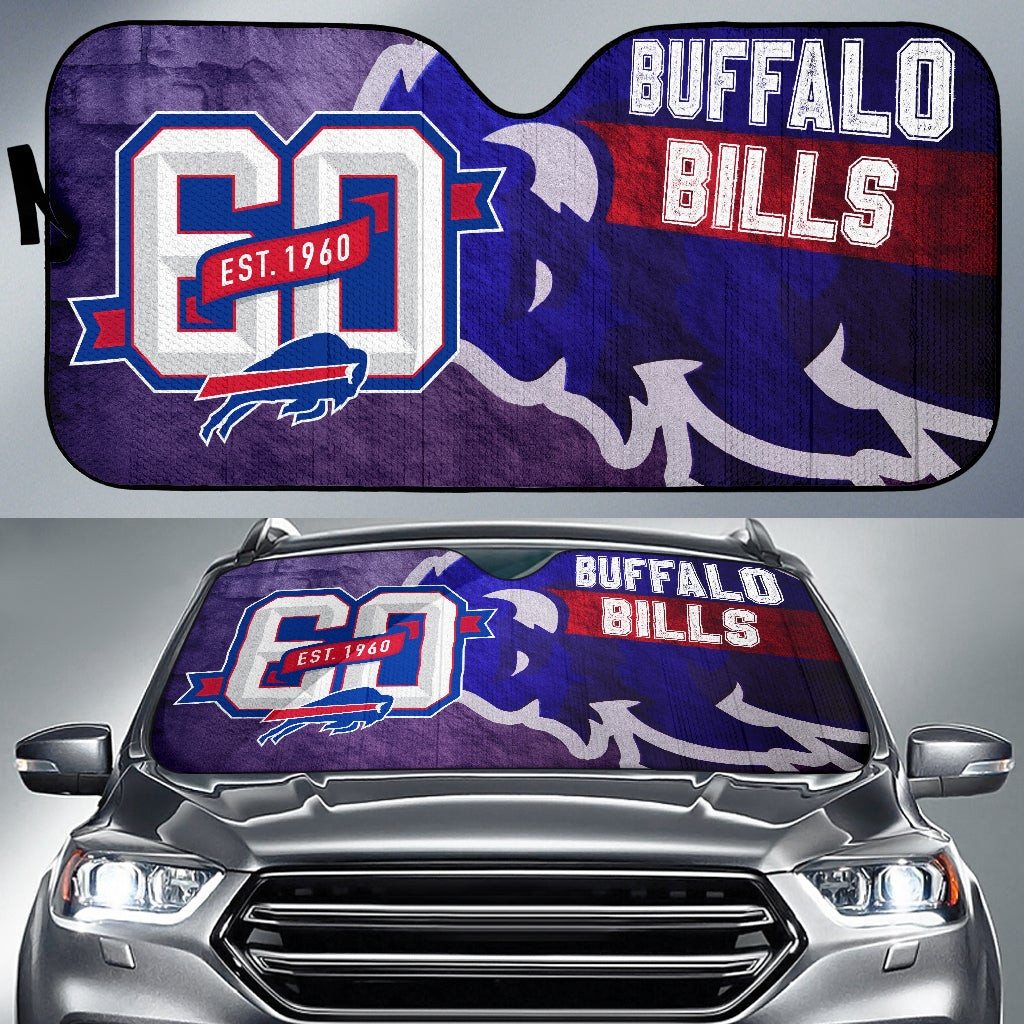 Buffalo Bills  Team Car Sunshade Blue Strongest Buffalo Fighting Est 1960 Text Sun Shade