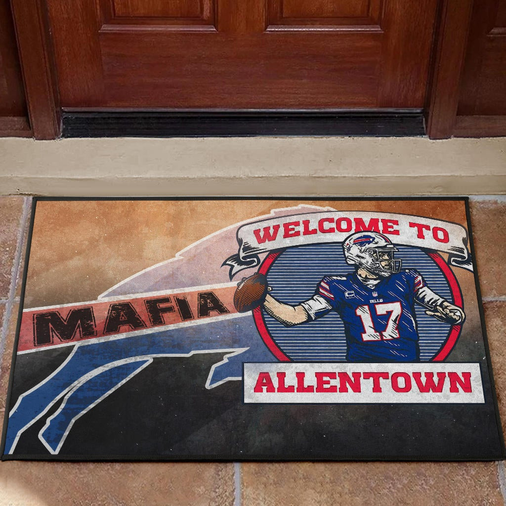 Buffalo Bills  Team Door Mat Welcome To Allentown Player 17 Mafia Door Mat