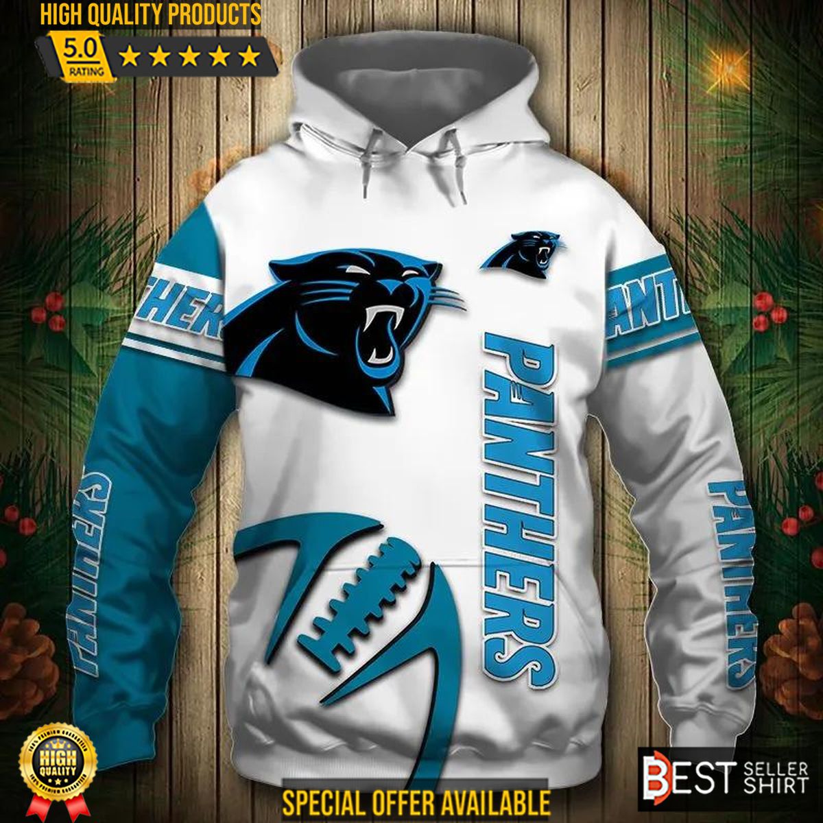 Carolina Panthers American Football 3D Hoodie Ball 3D Sweatshirt