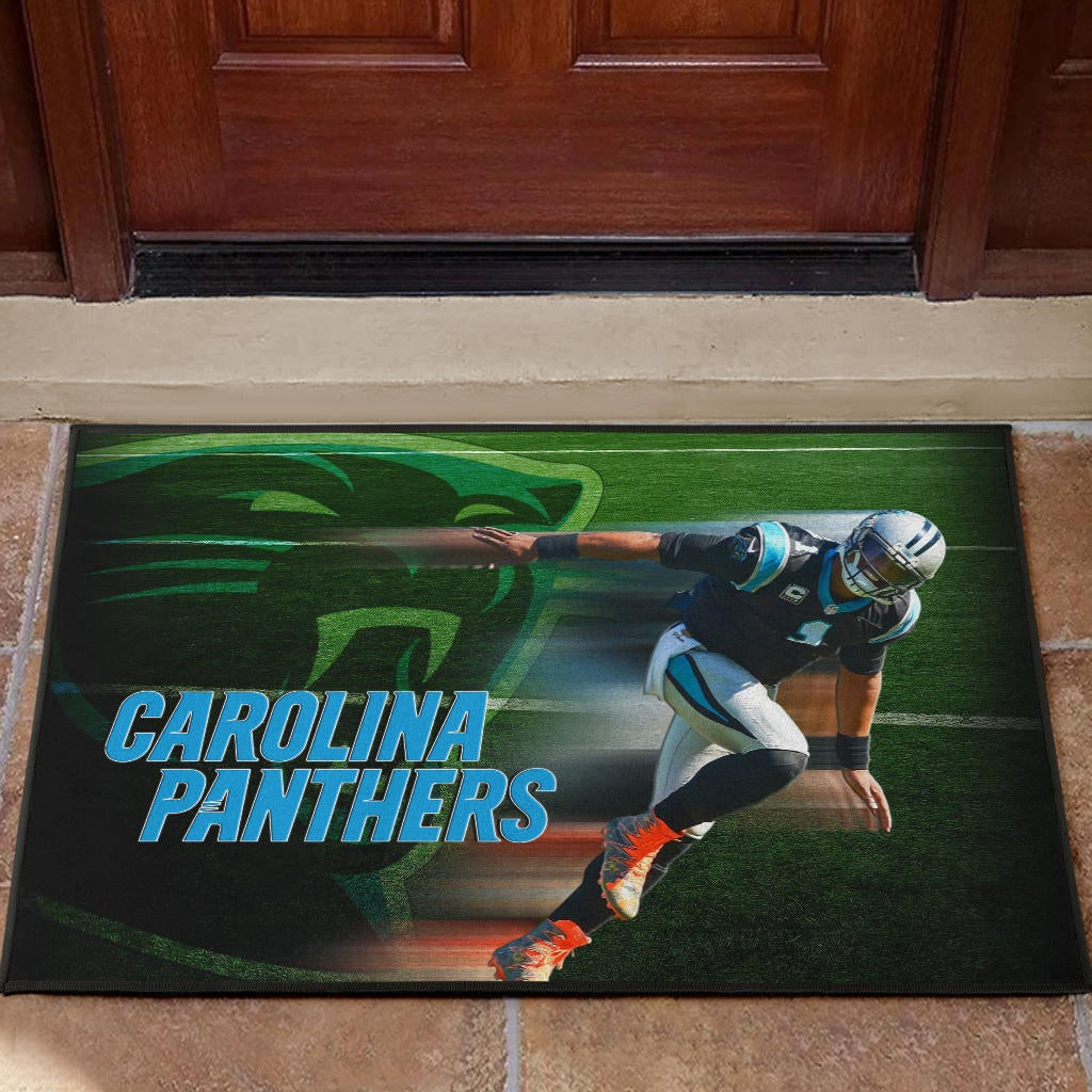 Carolina Panthers  Cam Newton Running Lightning Speed Door Mat