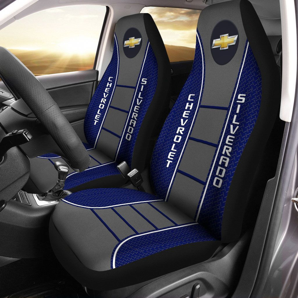 Chevrolet Silverado  Car Seat Cover (Set of 2) Ver 1 (Blue)