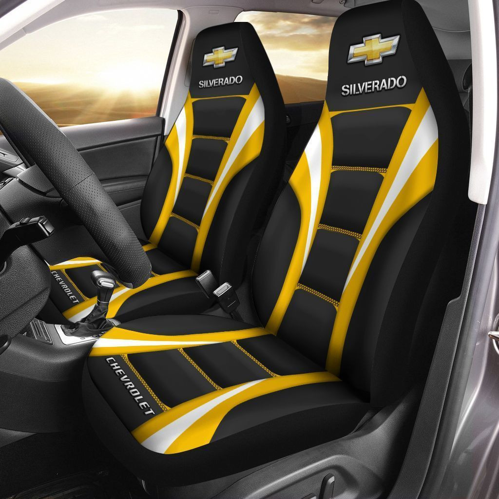 Chevrolet Silverado  Car Seat Cover (Set of 2) Ver1 (Yellow)