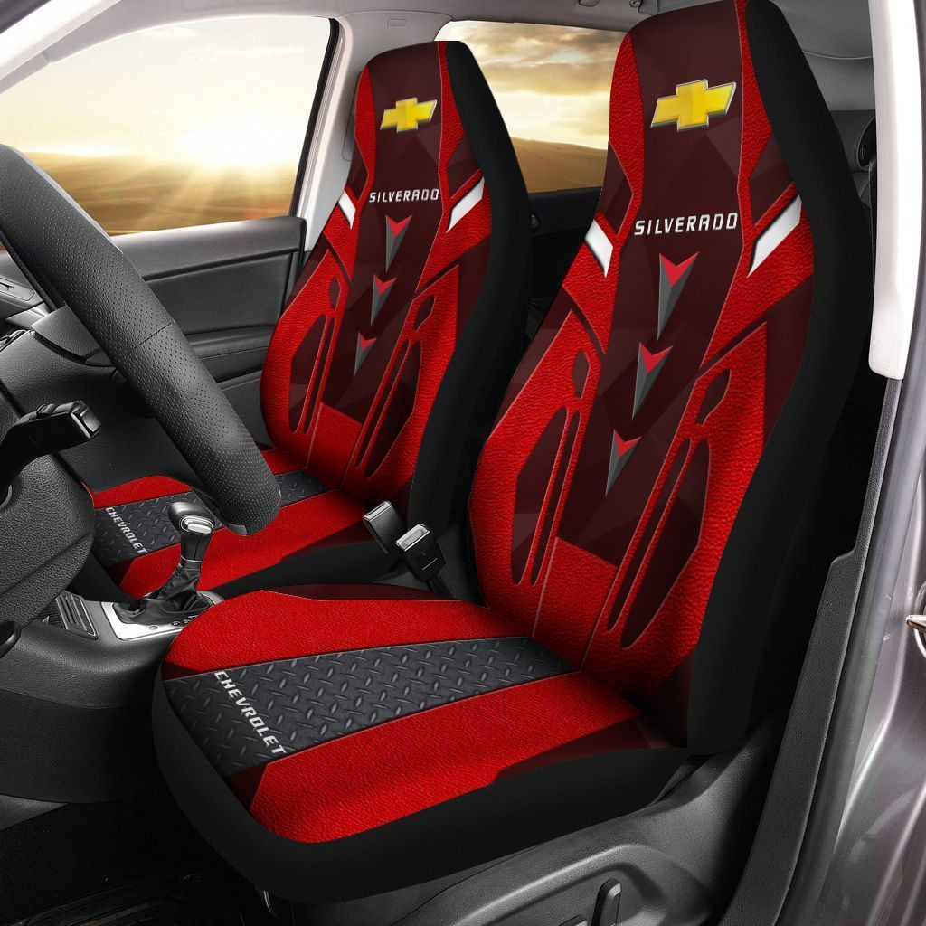 Chevrolet Silverado  Car Seat Cover (Set of 2) Ver3 (Red)