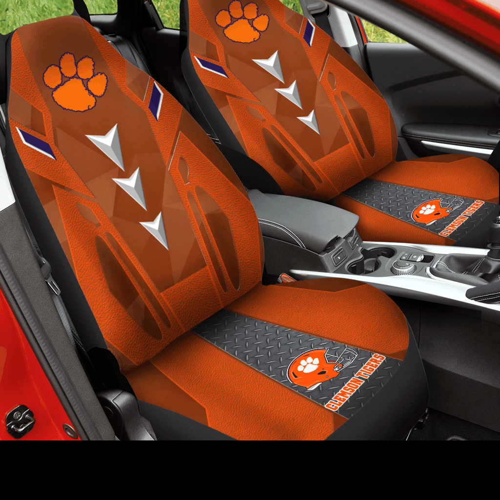 Clemson Tigers football Car Seat Covers (SET OF 2) - v6