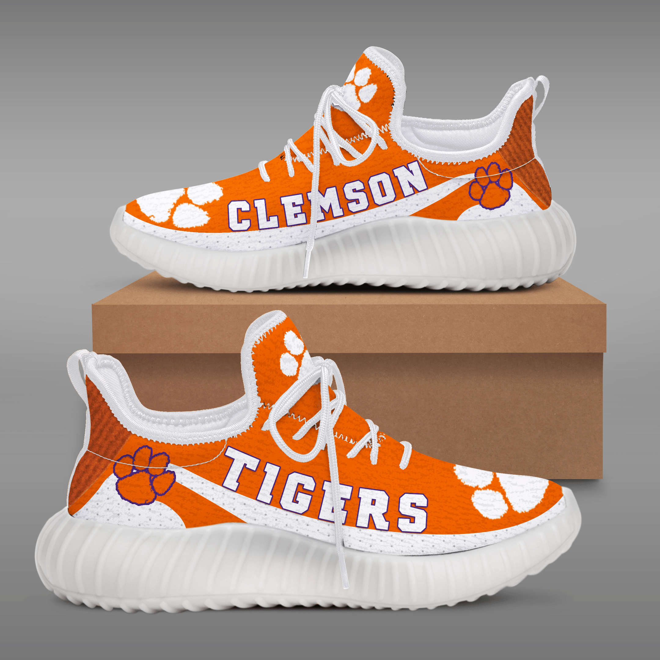 Clemson Tigers football YZ Shoes - v6