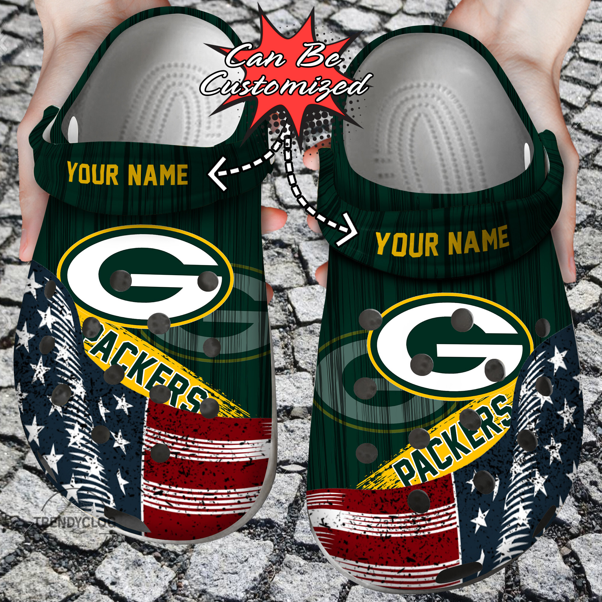 Custom Crocs - Us Flag G.Packers New Crocs Clog