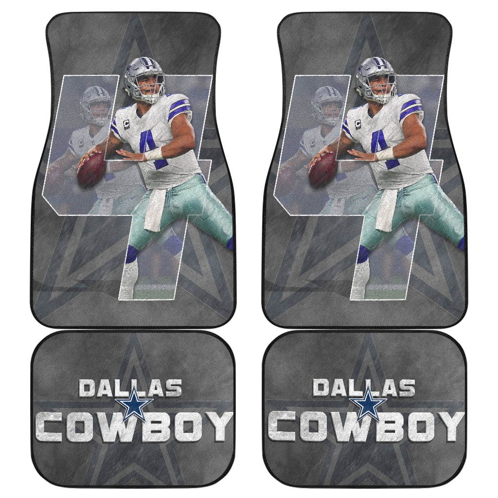 Dallas  Cowboy Player 04 Throwing Rugby Ball Light Grey Car Floor Mats