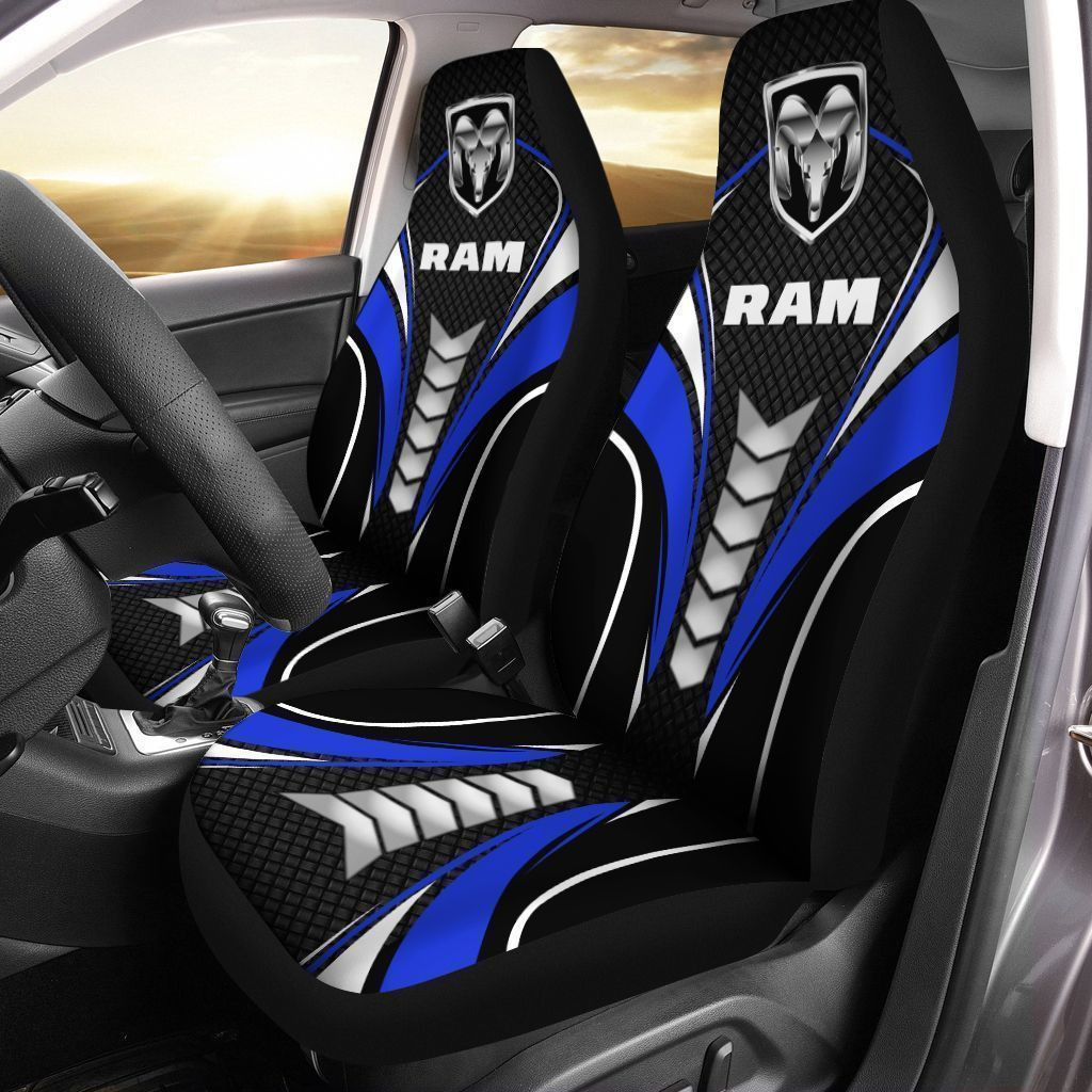 Dodge RAM  Car Seat Cover (Set of 2) Ver 1 (Blue)