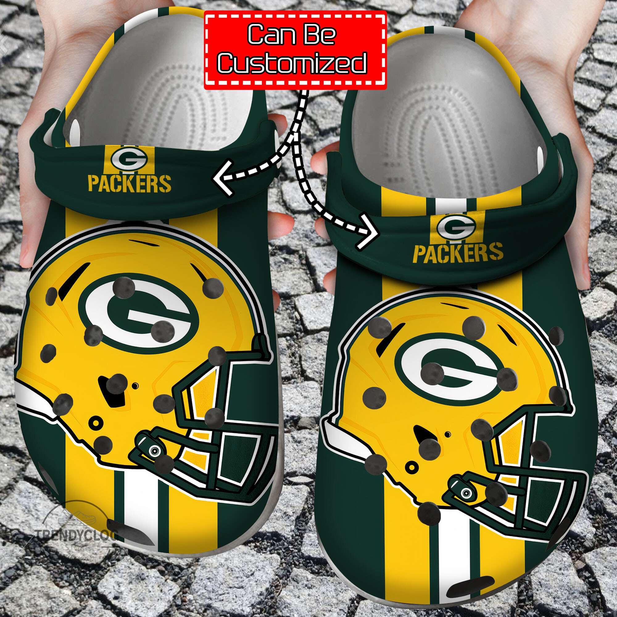 Football Crocs Personalized Gpackers Helmets Clog