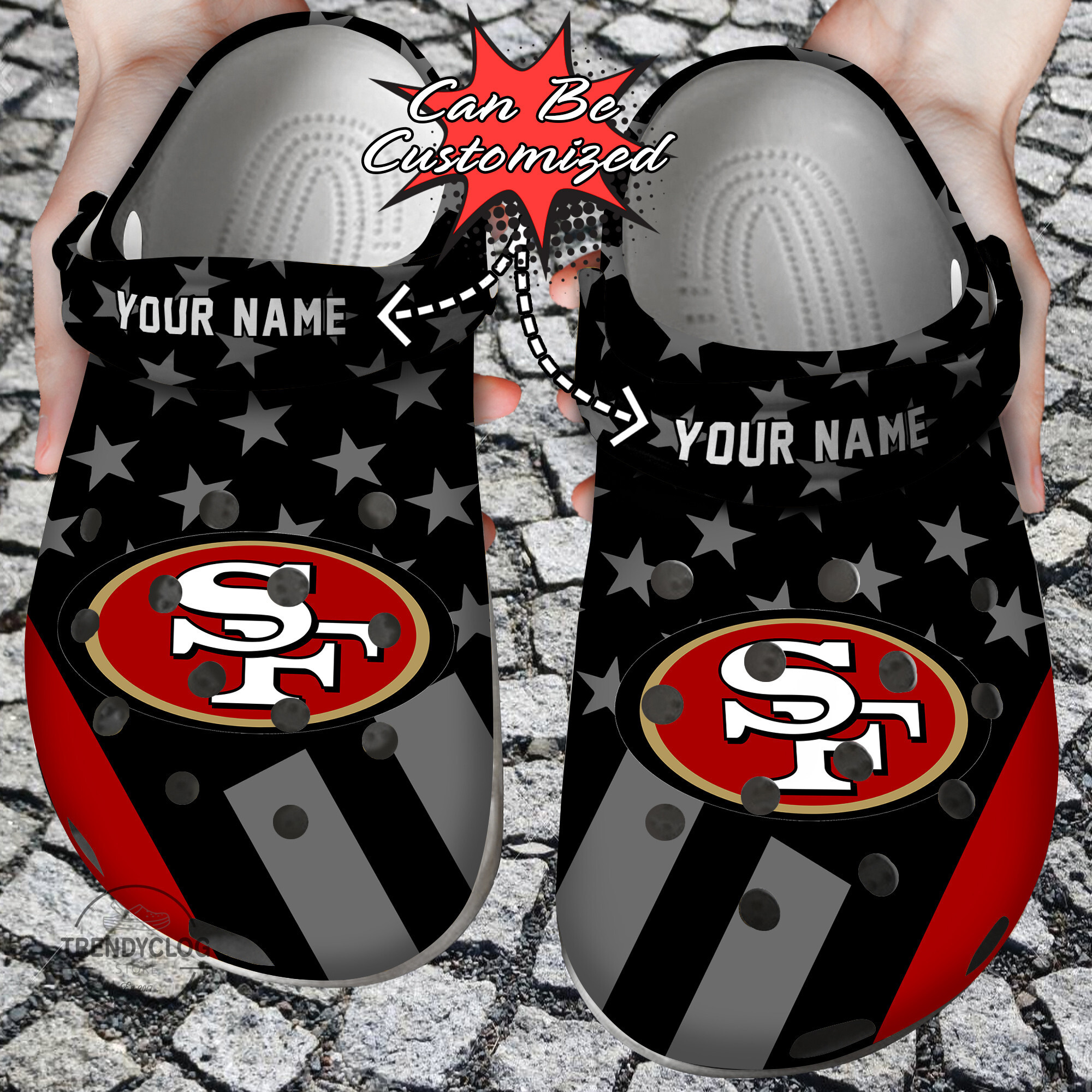 Football Crocs Personalized Sf 49Ers Star Flag Clog