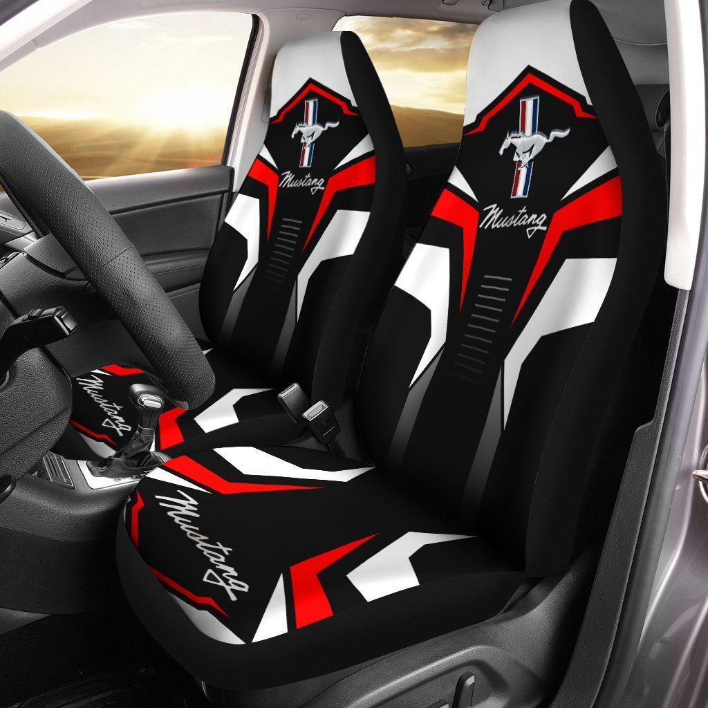 Ford Mustang  Car Seat Cover (Set of 2) Ver 2 (Red)