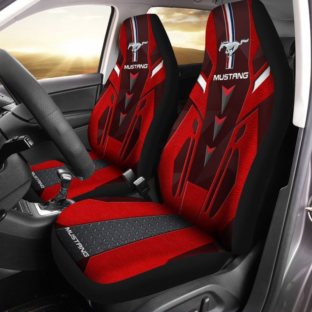 Ford Mustang  Car Seat Cover (Set of 2) Ver1 (Red)