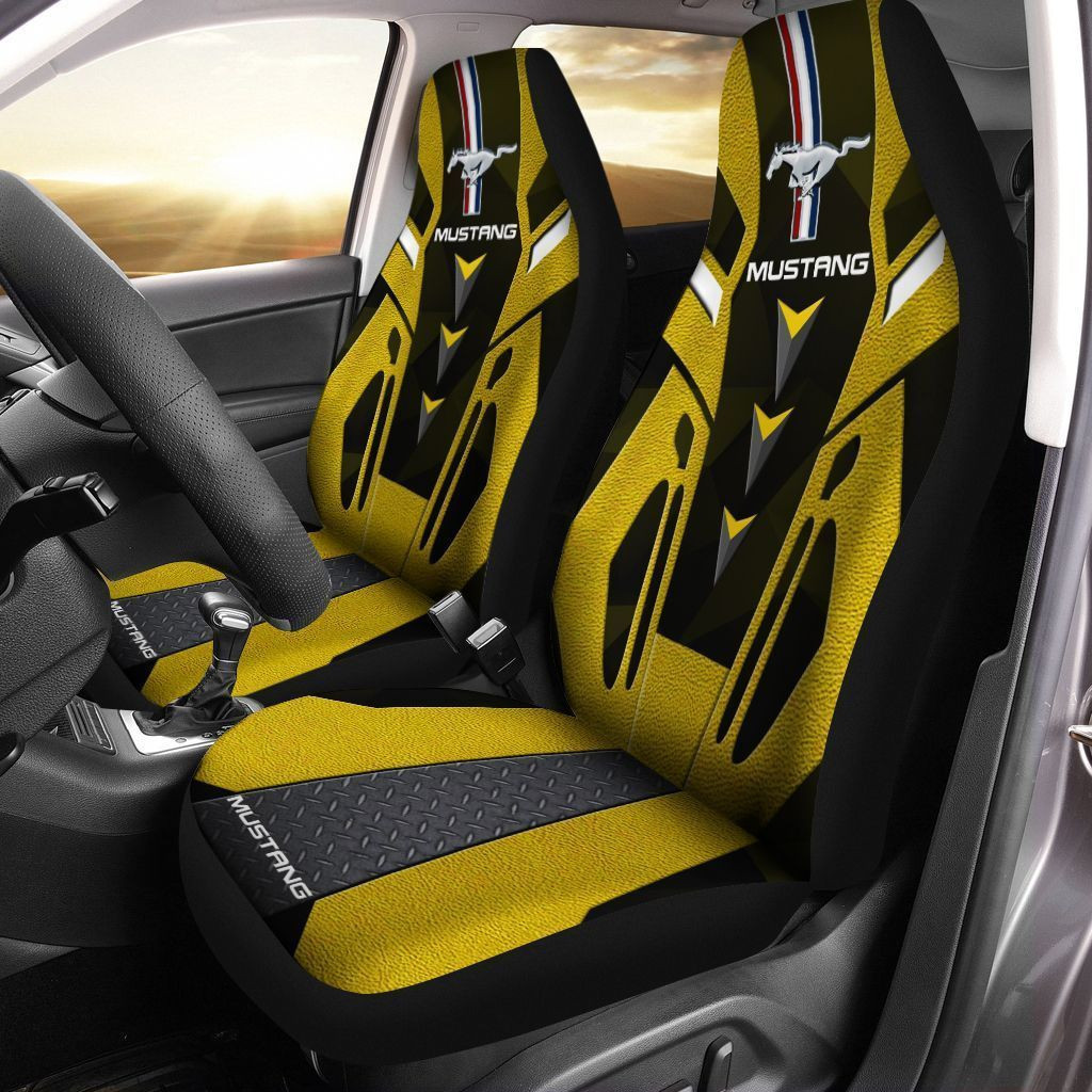 Ford Mustang  Car Seat Cover (Set of 2) Ver1 (Yellow)