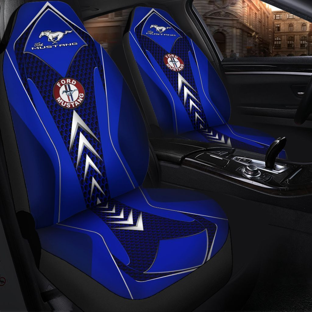 Ford Mustang Car Seat Cover (Set of 2) Ver2 (Blue)