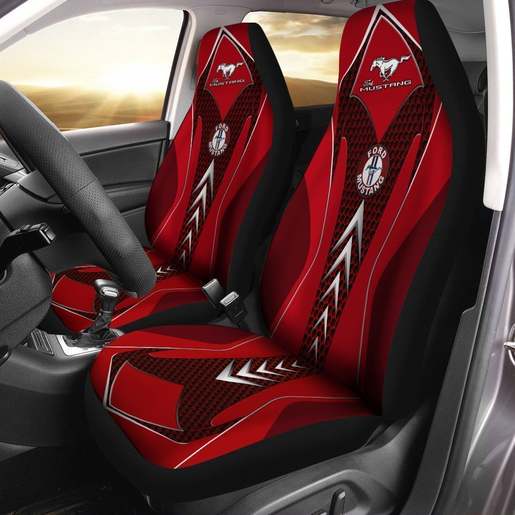 Ford Mustang  Car Seat Cover (Set of 2) Ver2 (Red)