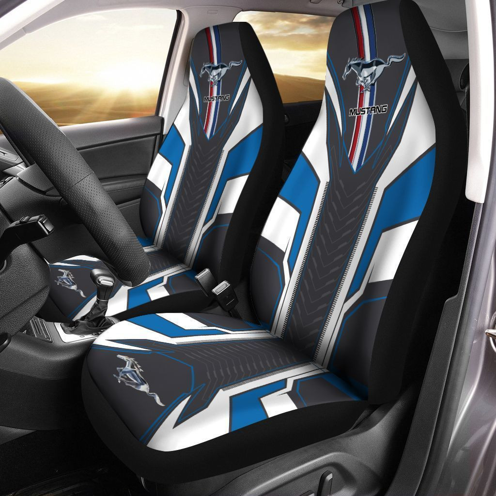 Ford Mustang  Car Seat Cover (Set of 2) Ver3 (Blue)