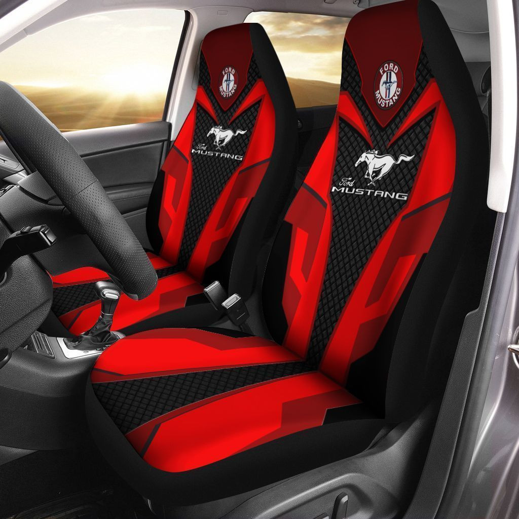 Ford Mustang  Car Seat Cover (Set of 2) Ver3 (Red)