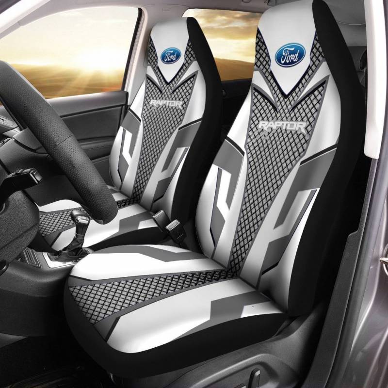 Ford Raptor TDV Car Seat Cover (Set of 2) Ver 1 (White)