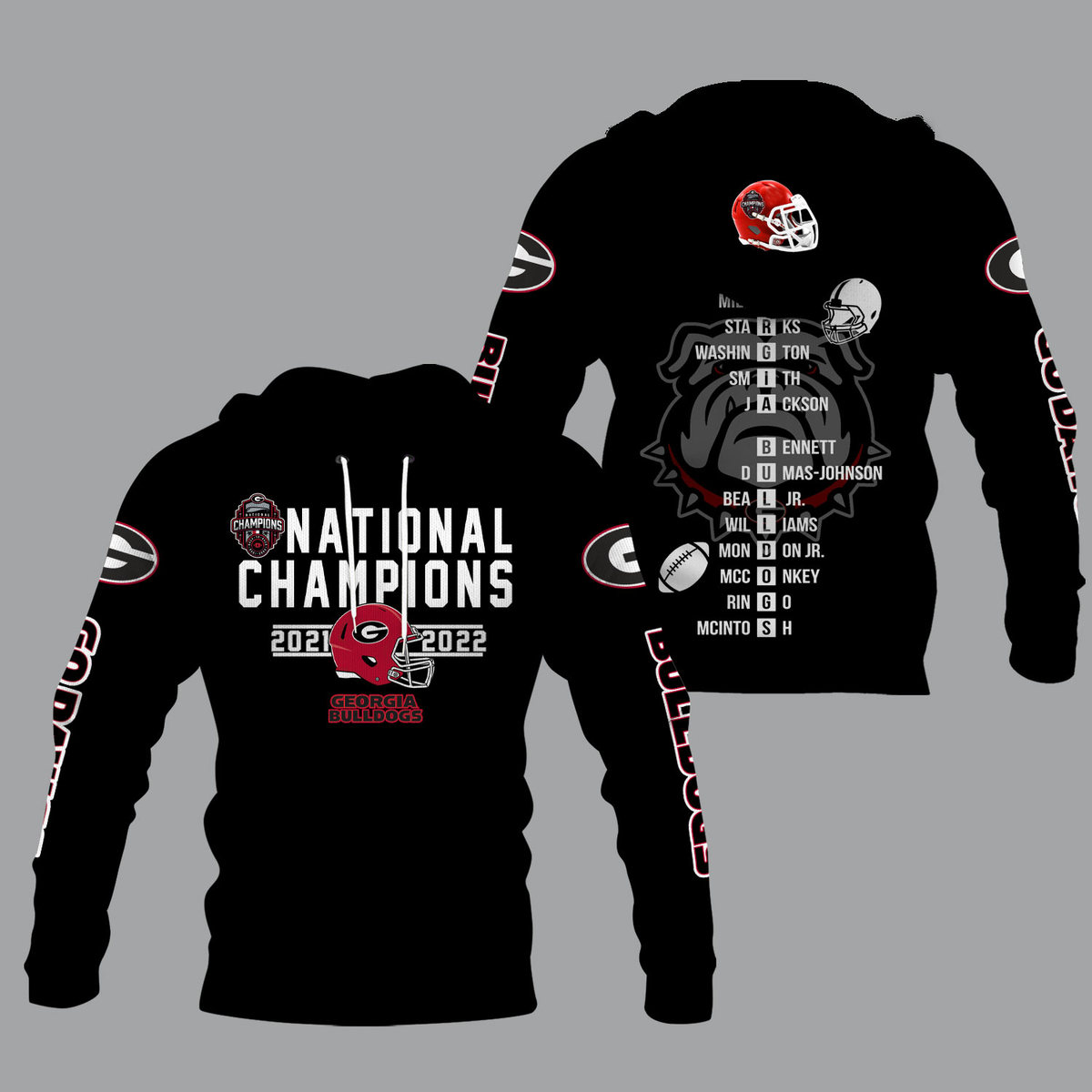 Georgia Bulldogs 2022 National Champions Black Shirts - v10