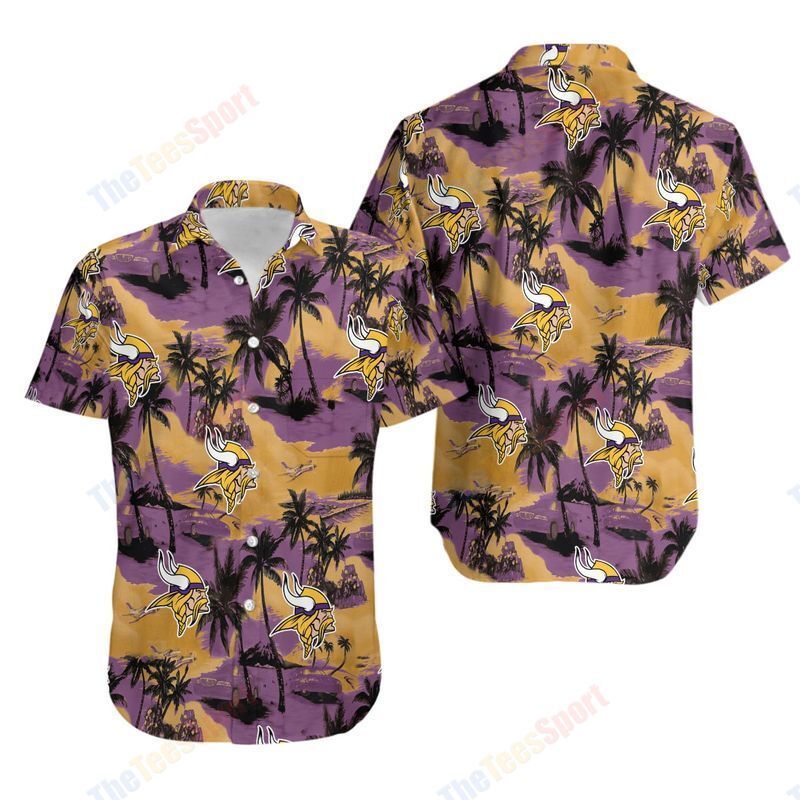 Hawaiian Shirt Minnesota Vikings Coconut Tree 3D