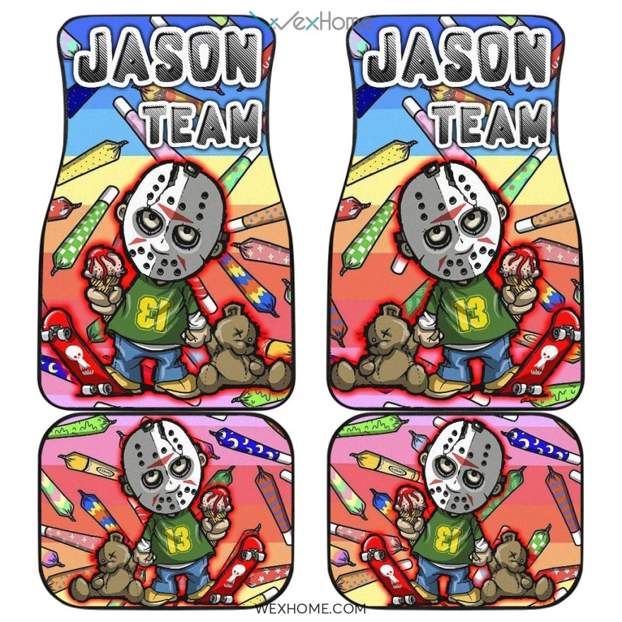 Horror Movie Car Floor Mats | Jason Voorhees Team Toys Artwork Car Mats