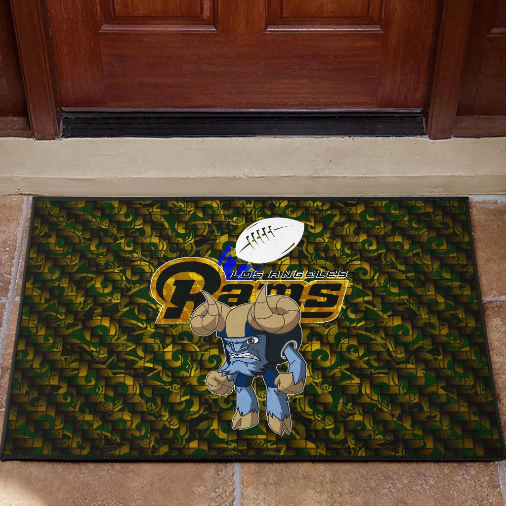 Los Angeles Rams  Angry Rusher LA Rampage Patterns Door Mat