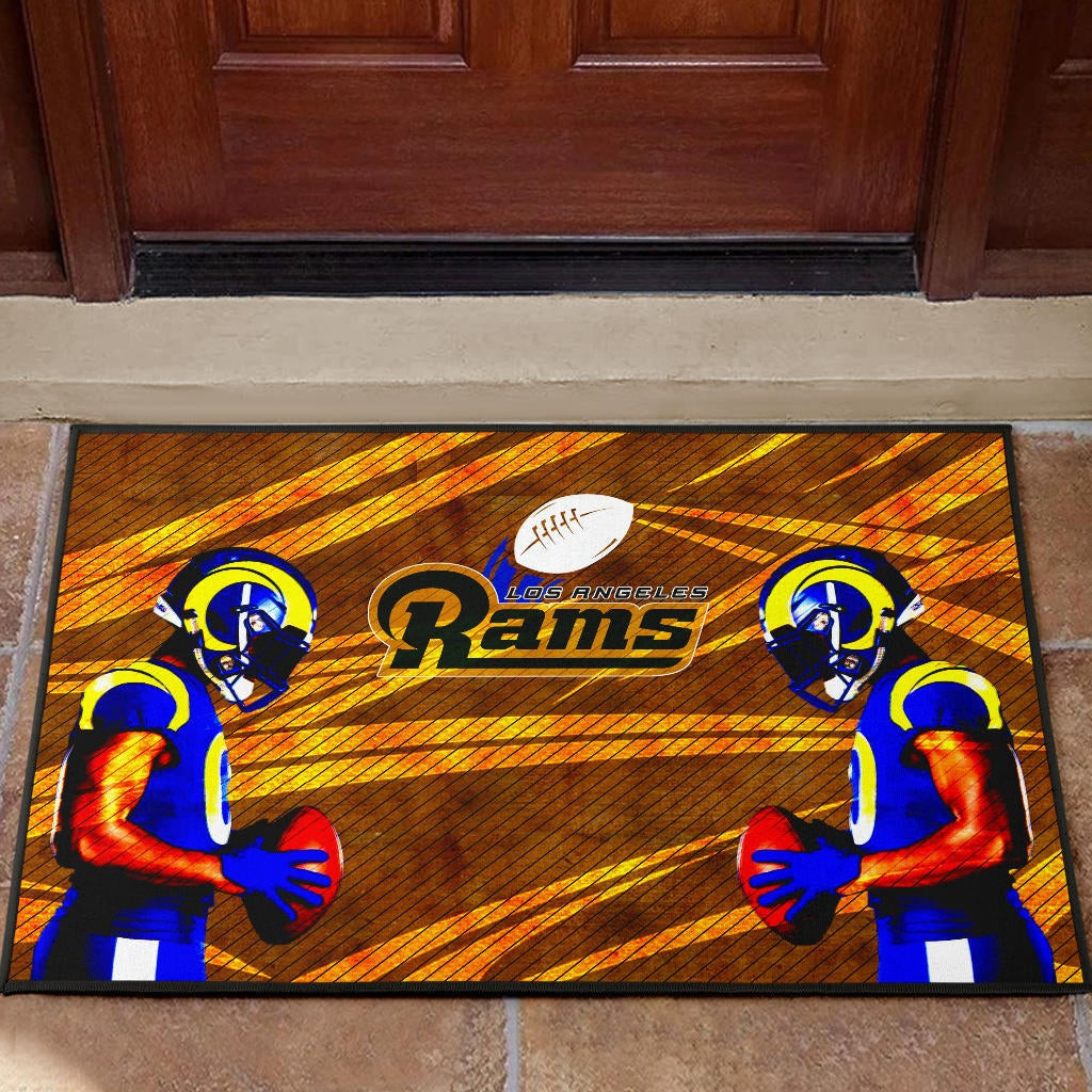 Los Angeles Rams  Cool Jalen Ramsey 20 With Rugby Ball Door Mat