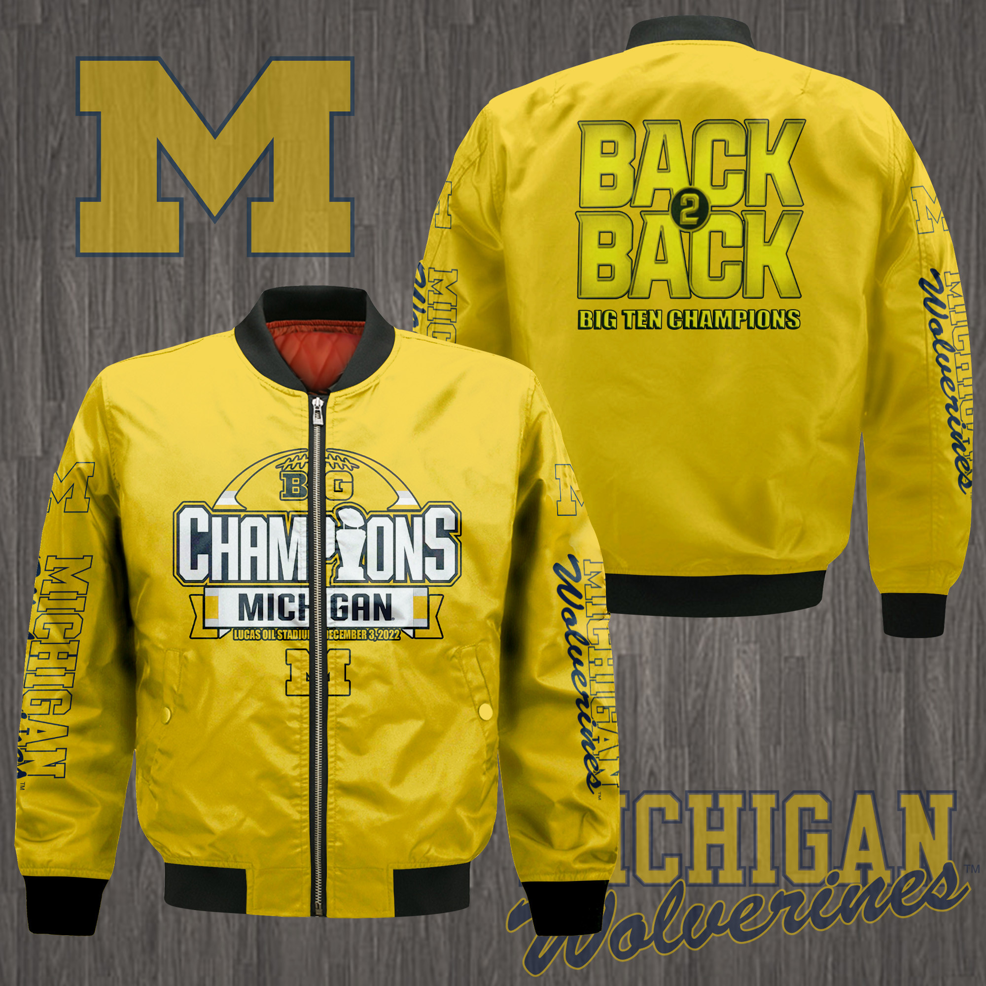 Michigan Wolverines Big 10 Champions Bomber Jacket