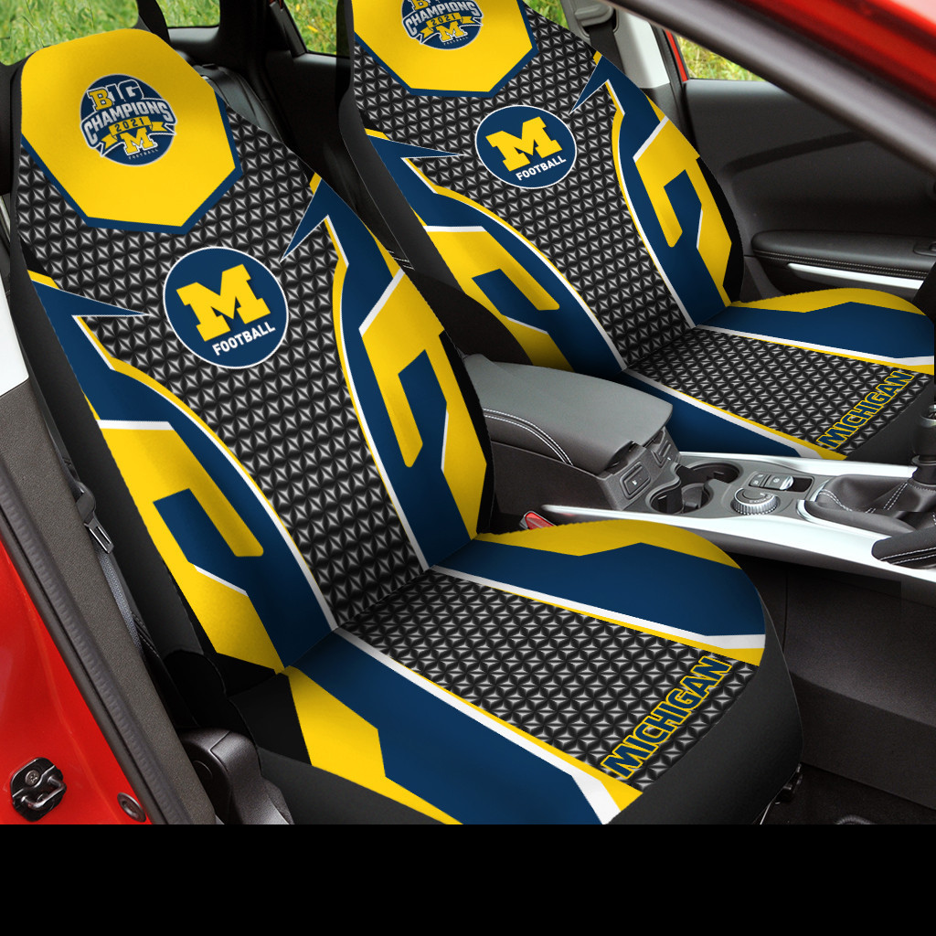 Michigan Wolverines Big10 Champion Car Seat Covers (SET OF 2) - v1