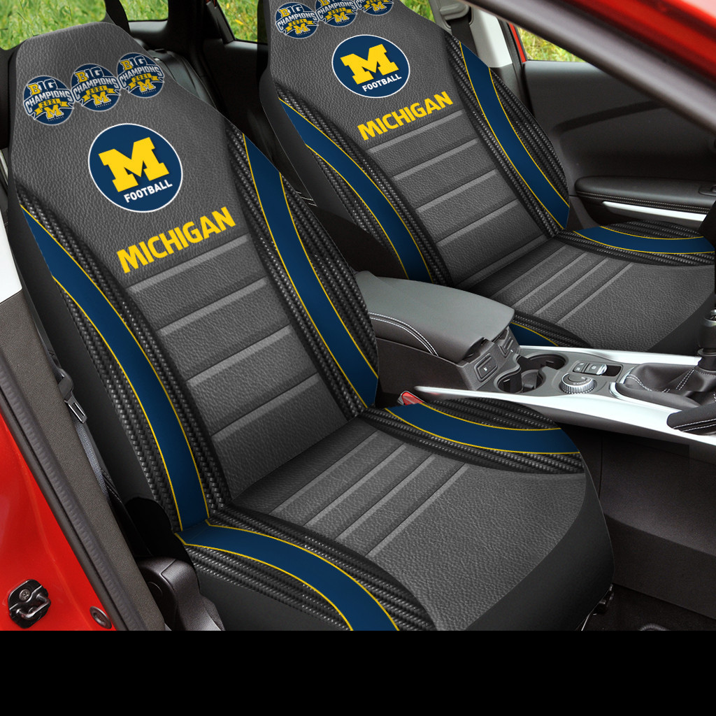 Michigan Wolverines Big10 Champion Car Seat Covers (SET OF 2) - v2