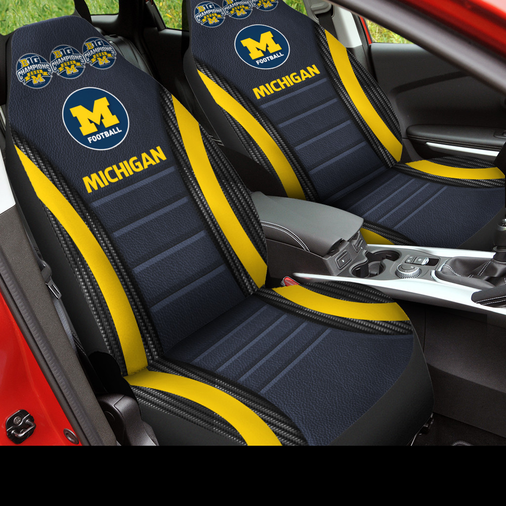 Michigan Wolverines Big10 Champion Car Seat Covers (SET OF 2) - v2.1