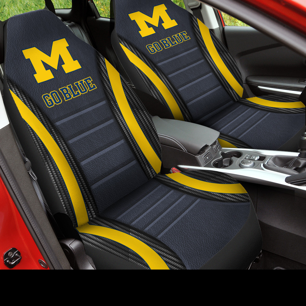 Michigan Wolverines Go Blue Car Seat Covers (SET OF 2) - v1