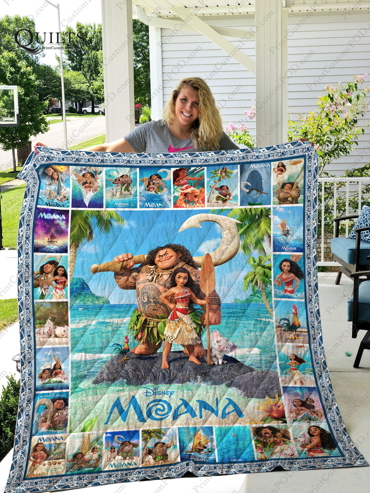  Princess Moana Quilt Blanket - Best Gifts , Birthday, Family