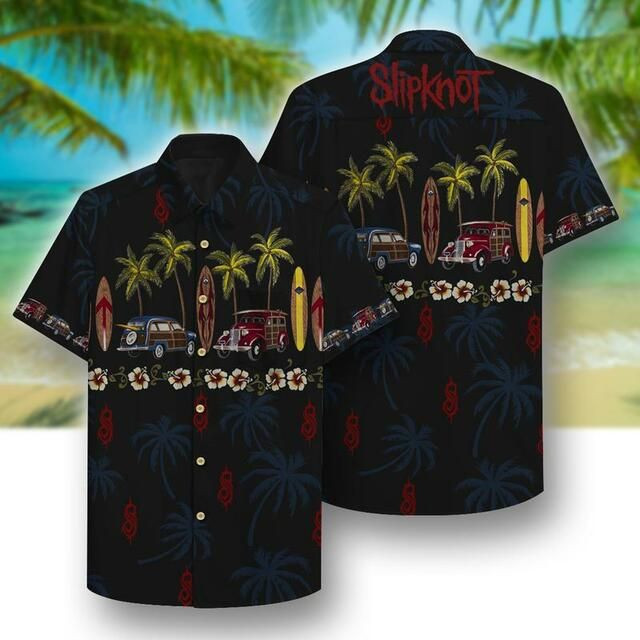 Slipknot Hawaiian IV Graphic Print Short Sleeve Hawaiian Casual Shirt